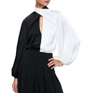Alice + Olivia Mahogany Bow Tie Crop Top NWT M